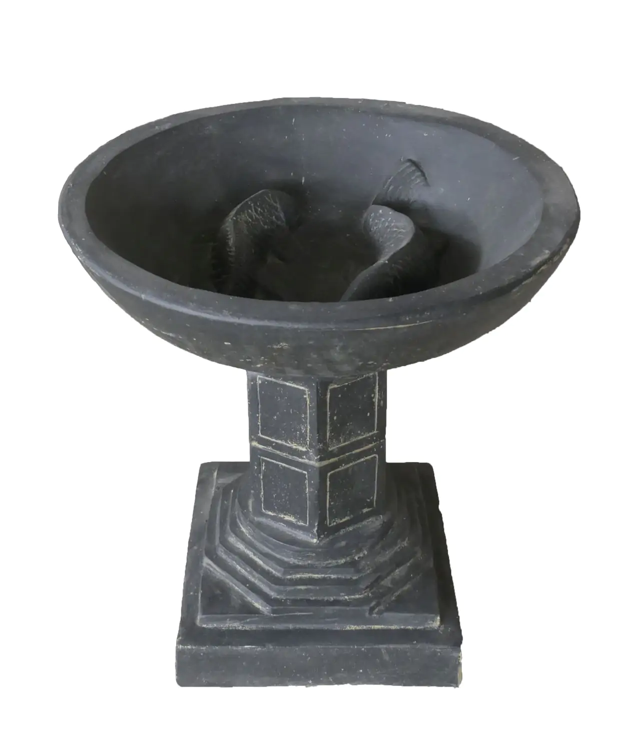 Product image 1 of the product “Fish with bowl stand (Set), 50 cm Dia and 53cm Height | Cast stone, handcrafted & coloured ”